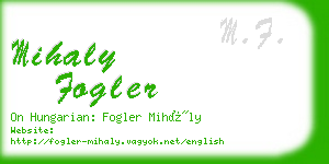 mihaly fogler business card
